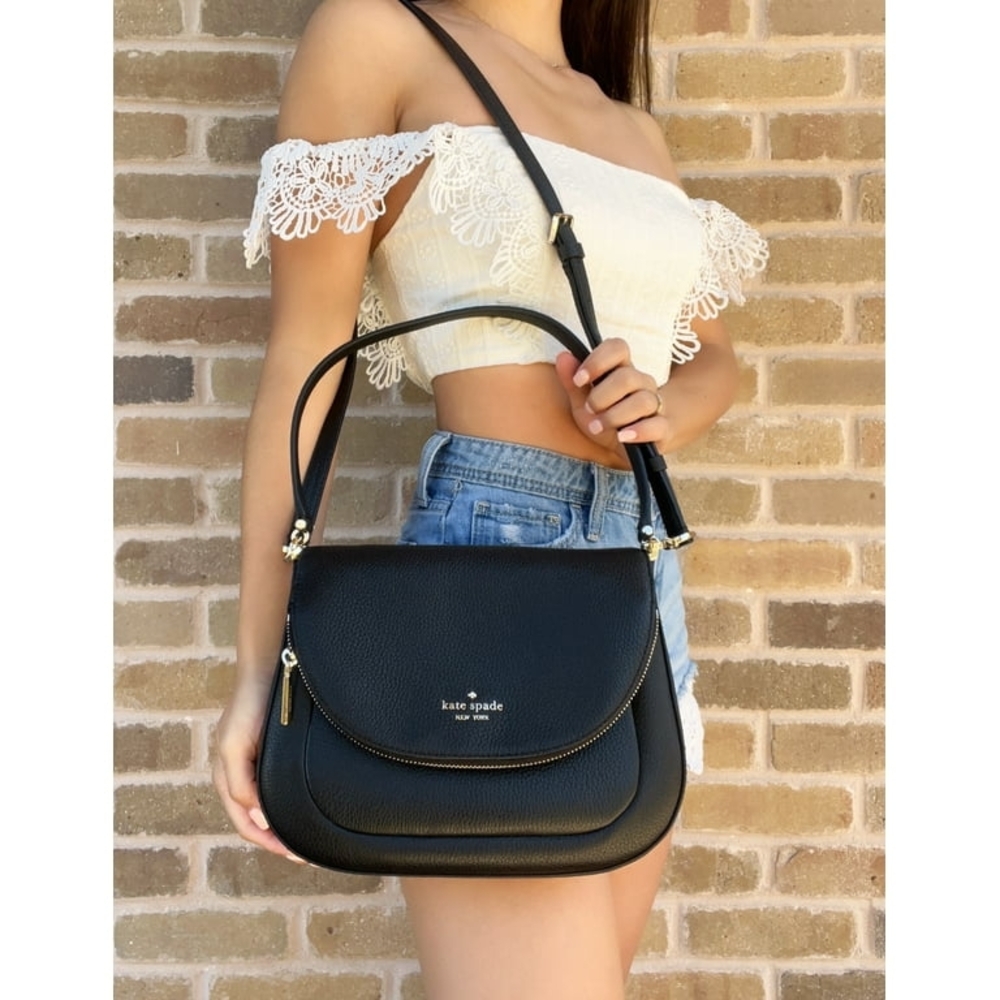 Kate Spade Black Crossbody Bag with Gold Hardware